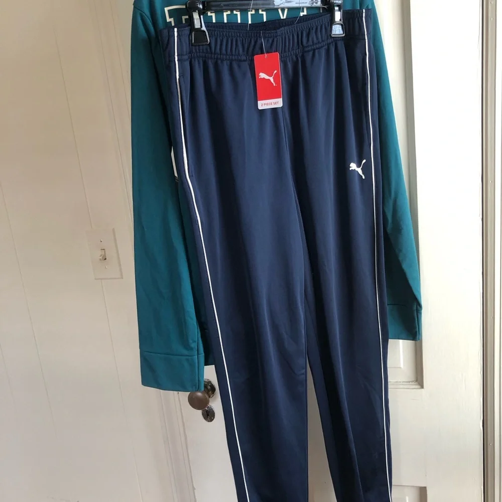 Puma Kids Teal Jacket and Navy Pants Matching Set - Picture 3 of 4